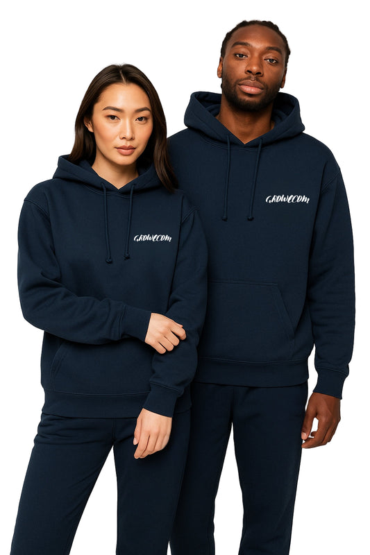 Navy Blue Unisex Pullover Hoodie