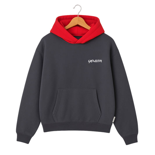 Unisex-Red-Grey-Two-Tone-Hoodie