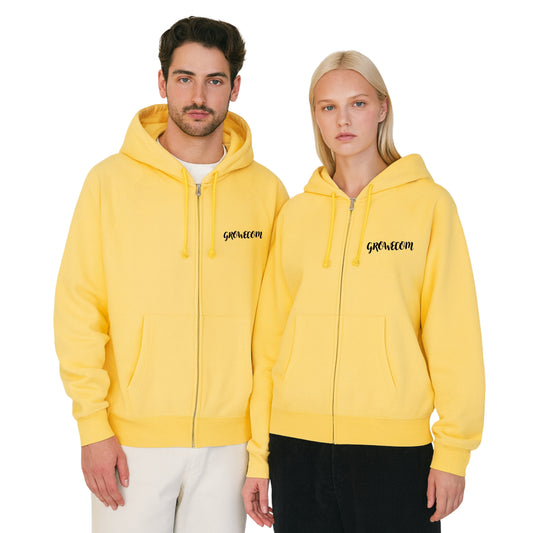 Unisex Yellow Zip-Up Hoodie