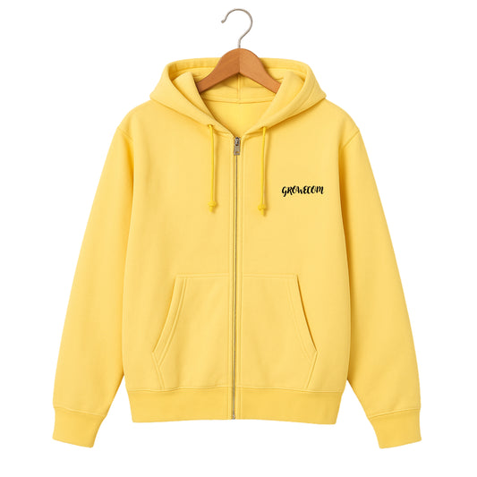 Yellow Zip-Up Unisex Hoodie
