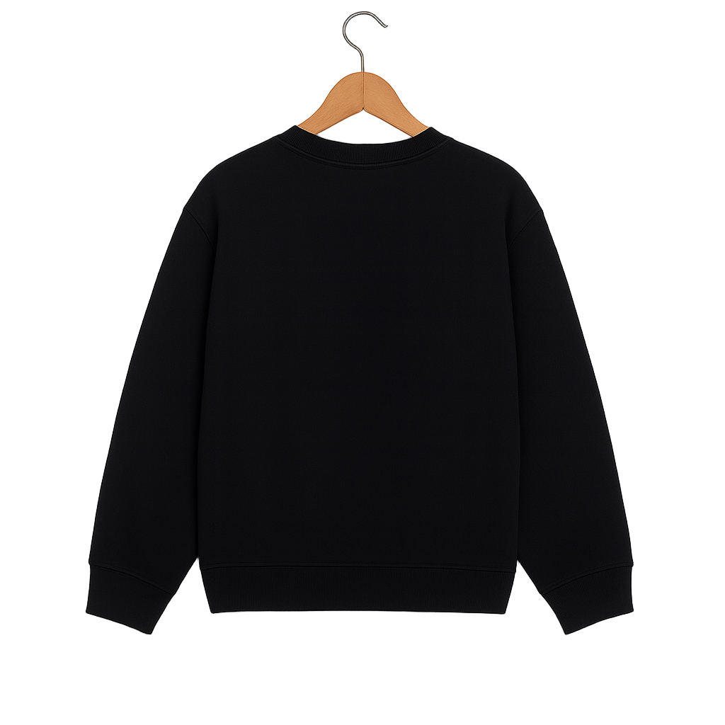 Black Basic unisex Sweatshirt back