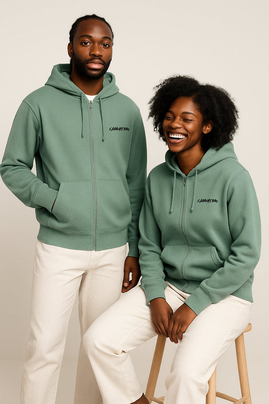 Sea Green Unisex Zip-up Hoodie