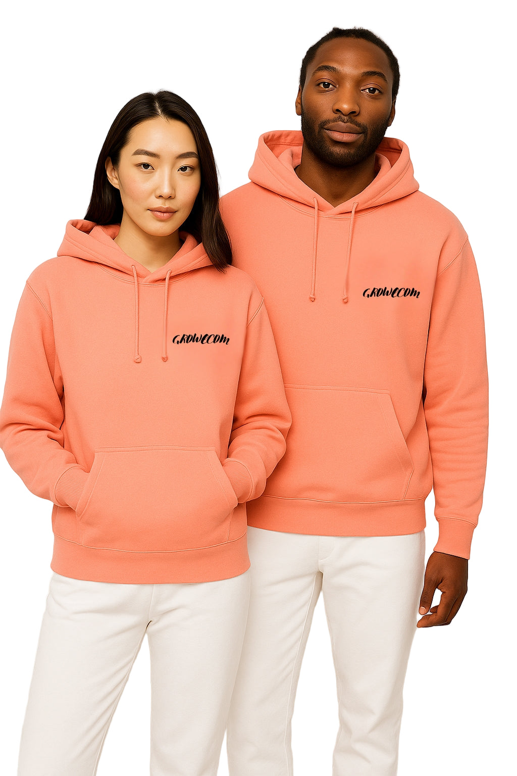 Unisex Peach Cotton Pullover Hoodie